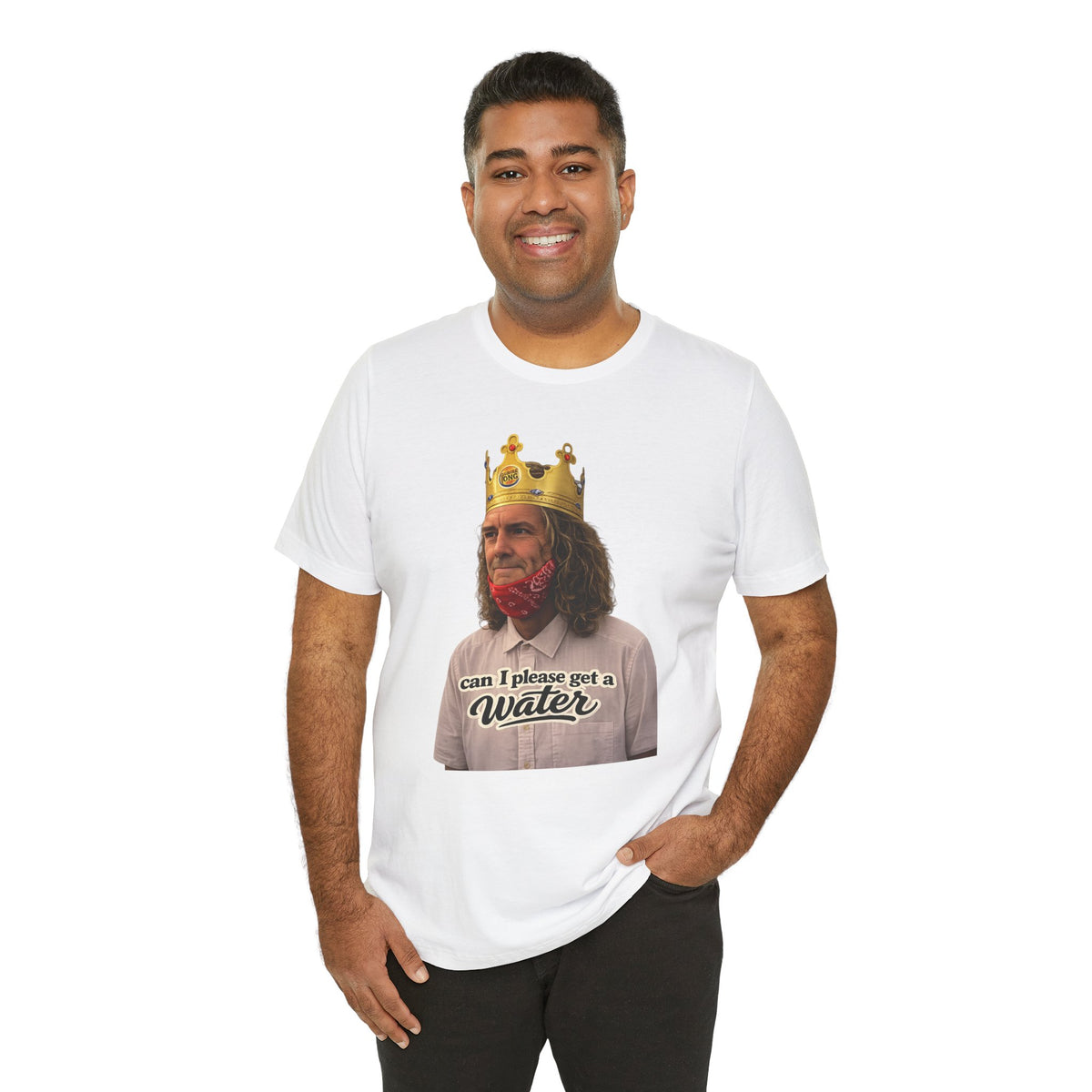 Graphic Tee — 'Can I Please Get a Water' King Portrait Shirt